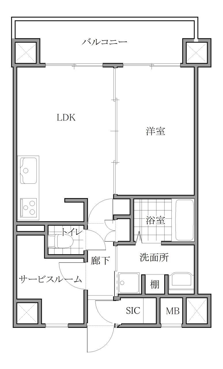 NANALA(1SLDK/1階)の間取り写真