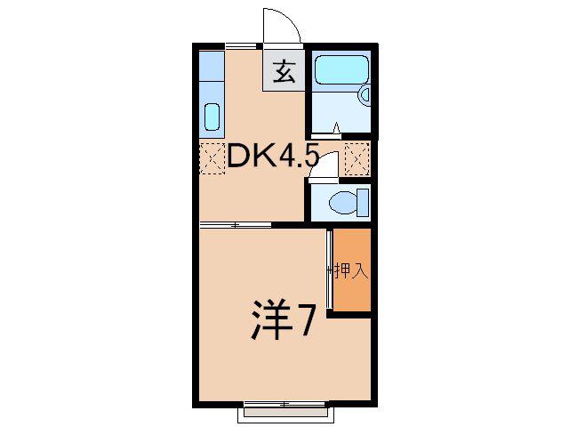 セピアコーポA(1DK/1階)の間取り写真