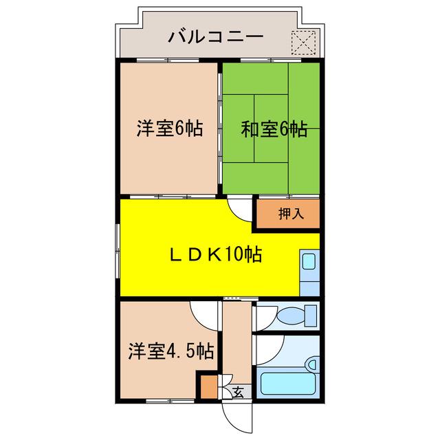 ウィンズトモ(3LDK/3階)の間取り写真