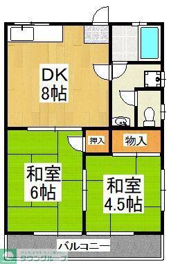 サニーハイツ比留間(2DK/2階)の間取り写真