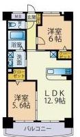 エスポワール(2LDK/7階)の間取り写真