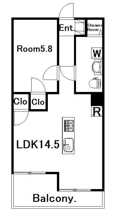 MAISON K(1LDK/1階)の間取り写真