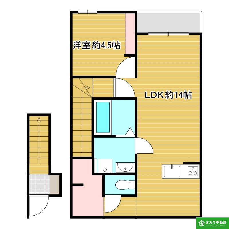 DAIKIBASE II(1LDK/2階)の間取り写真