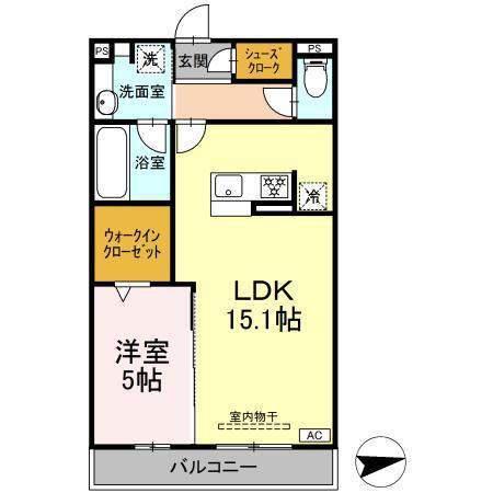 PROCEED(1LDK/2階)の間取り写真