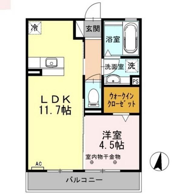 エスタシオ(1LDK/2階)の間取り写真