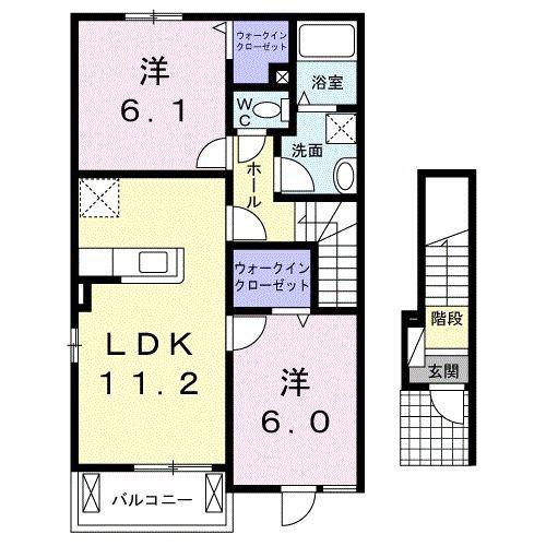 イン フィニティ II(2LDK/2階)の間取り写真