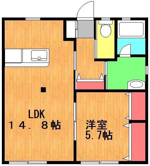 コーポ武内(1LDK/2階)の間取り写真