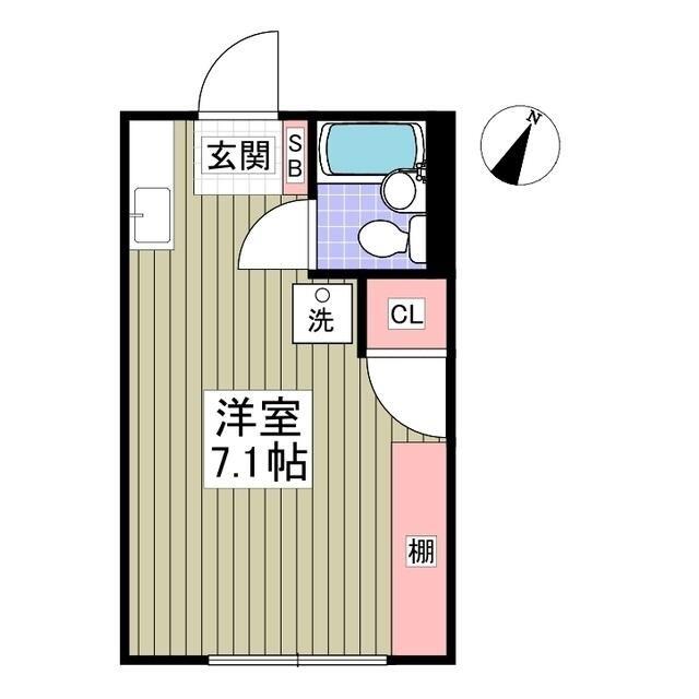サンホワイトN(ワンルーム/1階)の間取り写真
