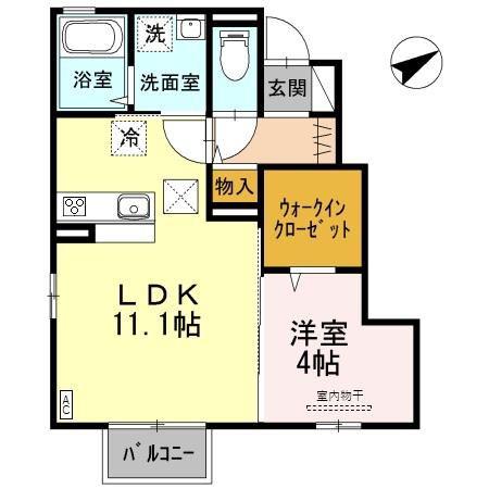 シルクツリー(1LDK/1階)の間取り写真