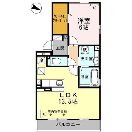 ボンシック1番館(1LDK/1階)の間取り写真