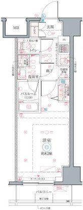 クレヴィスタお花茶屋(1K/2階)の間取り写真