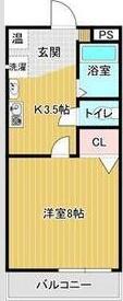 ビラエントピアII(1K/2階)の間取り写真