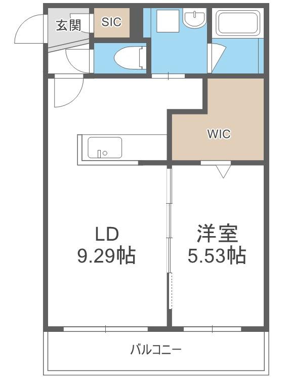 LE CIEL北広島中央(1LDK/4階)の間取り写真