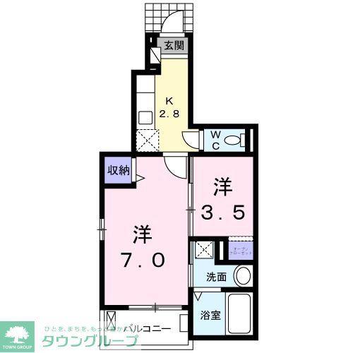 ラフェリカーナ・M(2K/1階)の間取り写真
