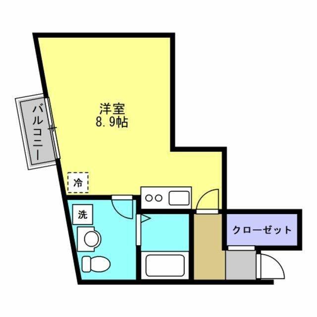 アルトアベニュー(ワンルーム/2階)の間取り写真