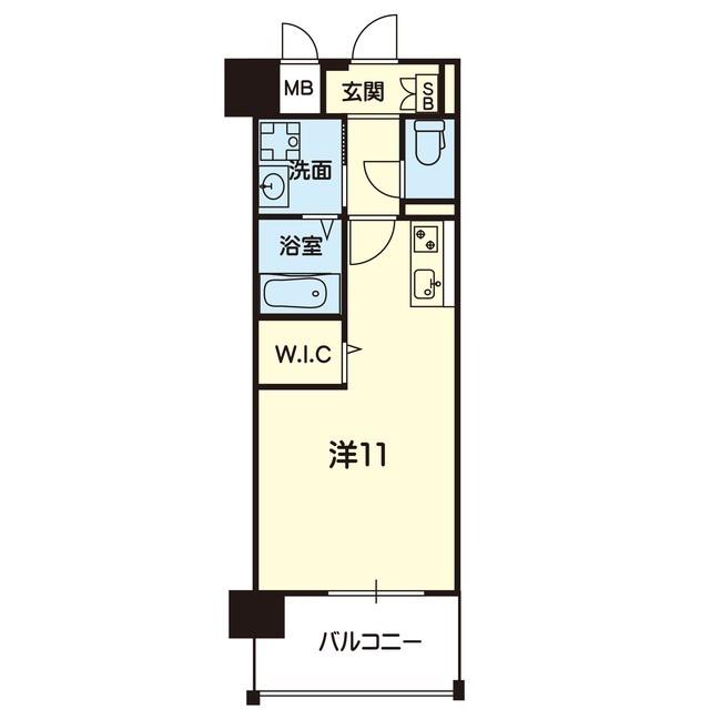 ライズ大津V(ワンルーム/6階)の間取り写真