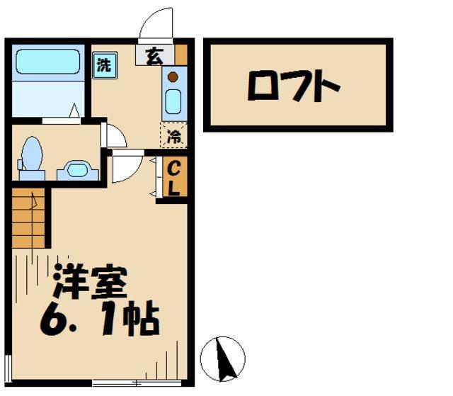 スペランツァ橋本(1K/1階)の間取り写真