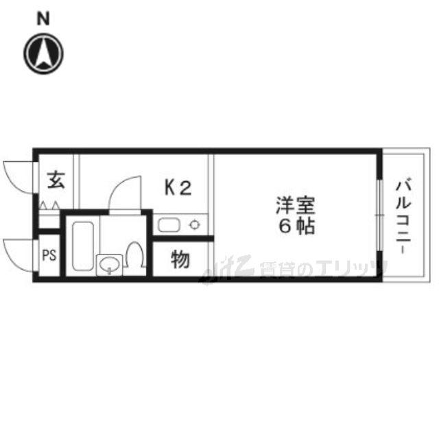 パステオ高槻(1K/3階)の間取り写真