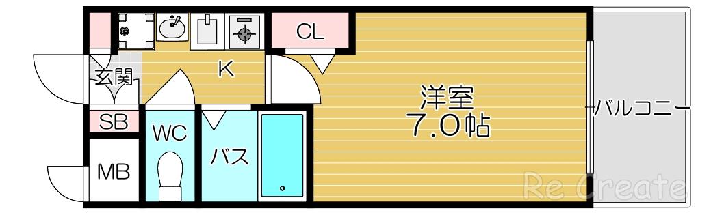 ラナップスクエア上本町(1K/10階)の間取り写真