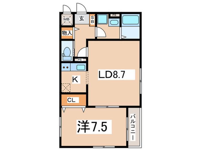 阿久和東4丁目 計画(1LDK/2階)の間取り写真