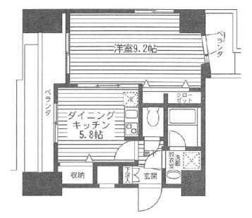 東急目黒線 西小山駅 徒歩1分 8階建 築15年(1K/3階)の間取り写真