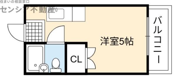 モデラート千林(ワンルーム/2階)の間取り写真