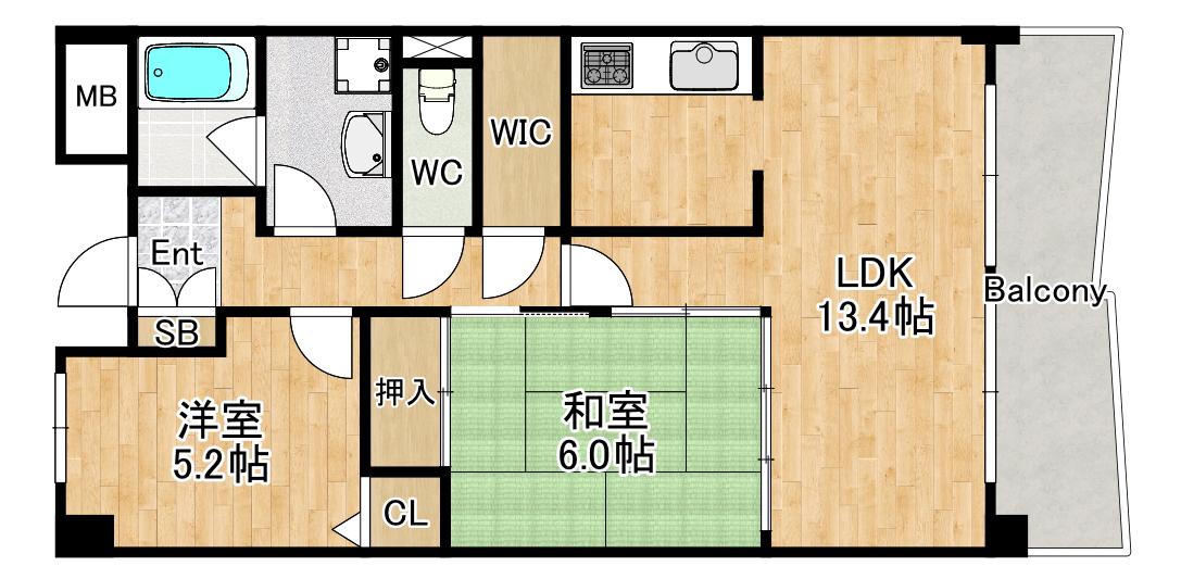 サクラルーセント(2LDK/5階)の間取り写真