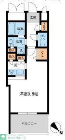 メトロタワー山下町(1K/9階)の間取り写真