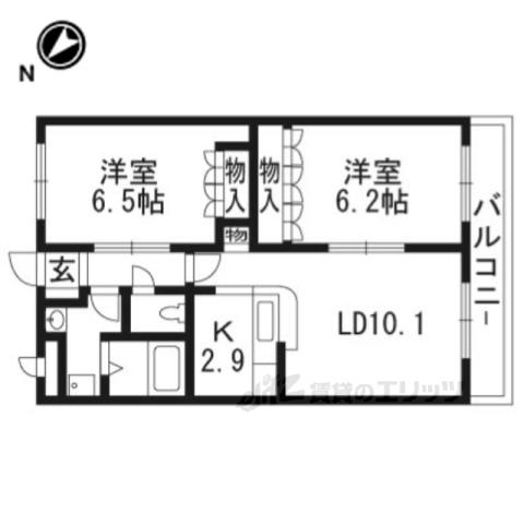 クレシア(2LDK/2階)の間取り写真