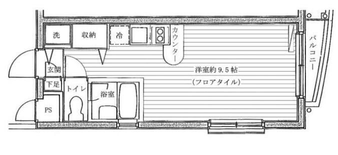 グリーンプラザ梅島(ワンルーム/2階)の間取り写真