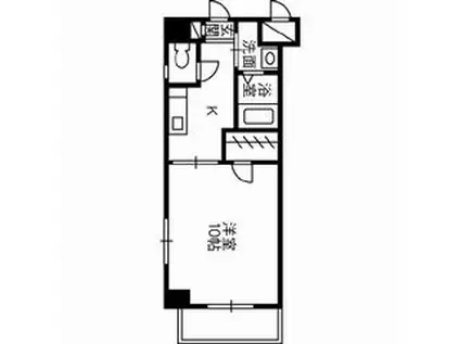 CUBE城町(1K/6階)の間取り写真