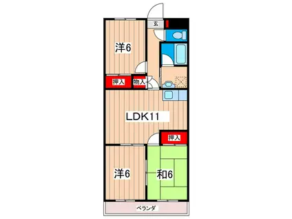 メゾンパークサイド(3LDK/1階)の間取り写真