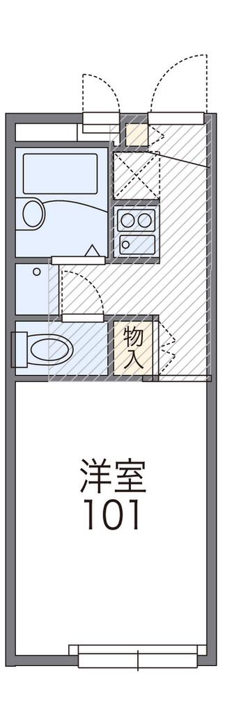 レオパレスYM(1K/2階)の間取り写真