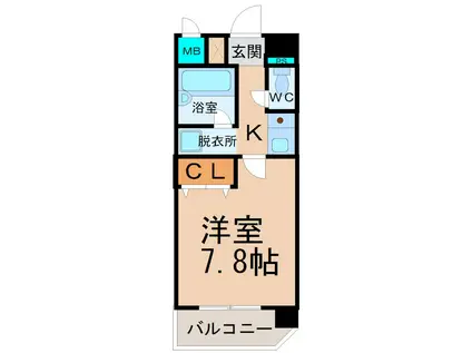 フジハイツIII(1K/4階)の間取り写真