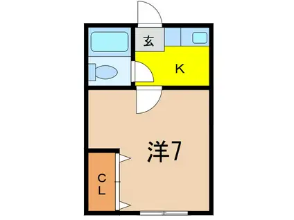 コーポハーモニー(1K/1階)の間取り写真