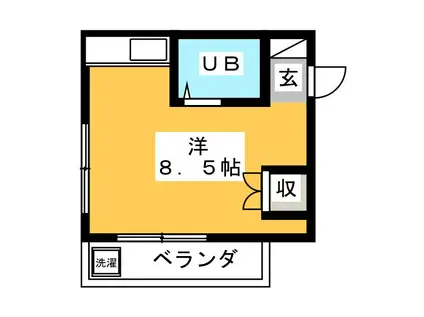 三澤ハイツ(ワンルーム/2階)の間取り写真