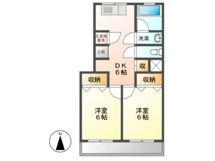 第1高杉マンション(2DK/2階)の間取り写真