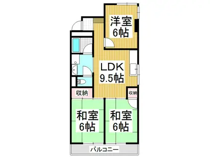 七瀬中町ホームズ(3LDK/3階)の間取り写真