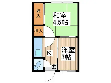 ひでみ荘(2K/1階)の間取り写真