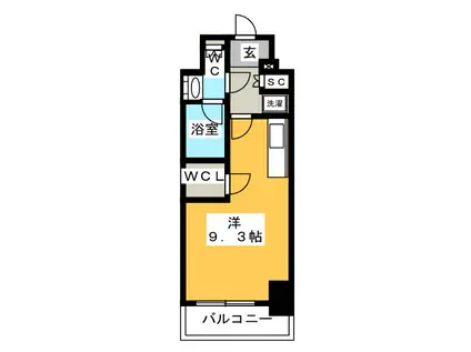 パークアクシス錦糸町ウエスト(ワンルーム/5階)の間取り写真