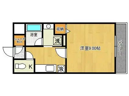 ASプレミアム天神尾(1K/4階)の間取り写真