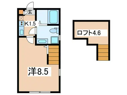 HERITER町田(1K/1階)の間取り写真