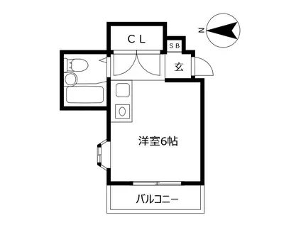 フォート佐古(ワンルーム/3階)の間取り写真