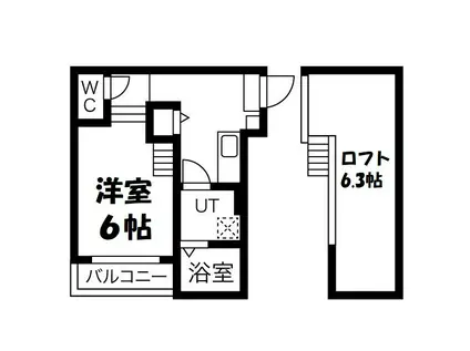 GRANDFORME堀田(1K/1階)の間取り写真