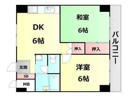 グランメゾンMIKURA(2DK/5階)の間取り写真