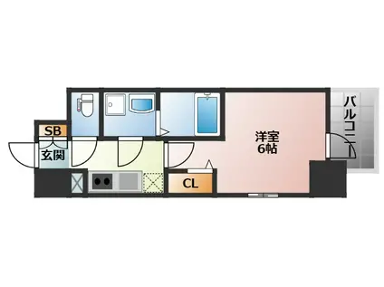 エスリード大阪フェリス(1K/9階)の間取り写真