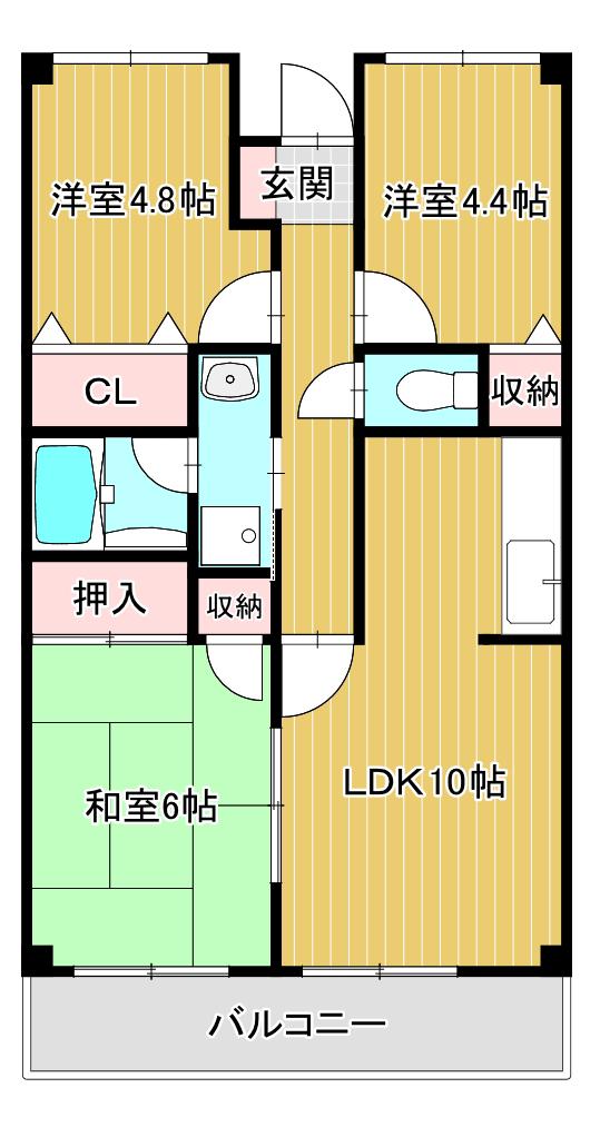 グランパガーデン(3LDK/3階)の間取り写真