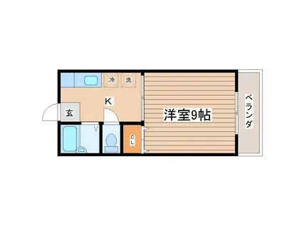 トゥインクルコート東黒松(1K/1階)の間取り写真