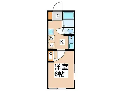 アース長津田(1K/3階)の間取り写真