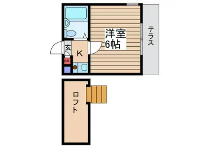 ジュネパレス新松戸第3ユキミ(1K/1階)の間取り写真